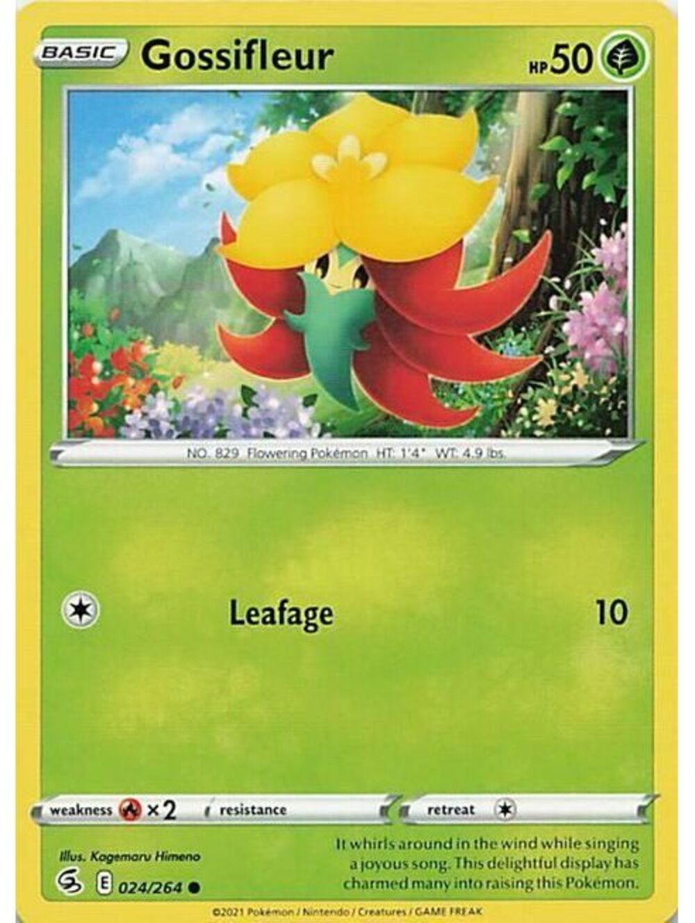 Pokemon TCG 2021 Gossifleur NM SWSH08